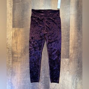 Calvin Klein performance plum crushed velvet 
 leggings